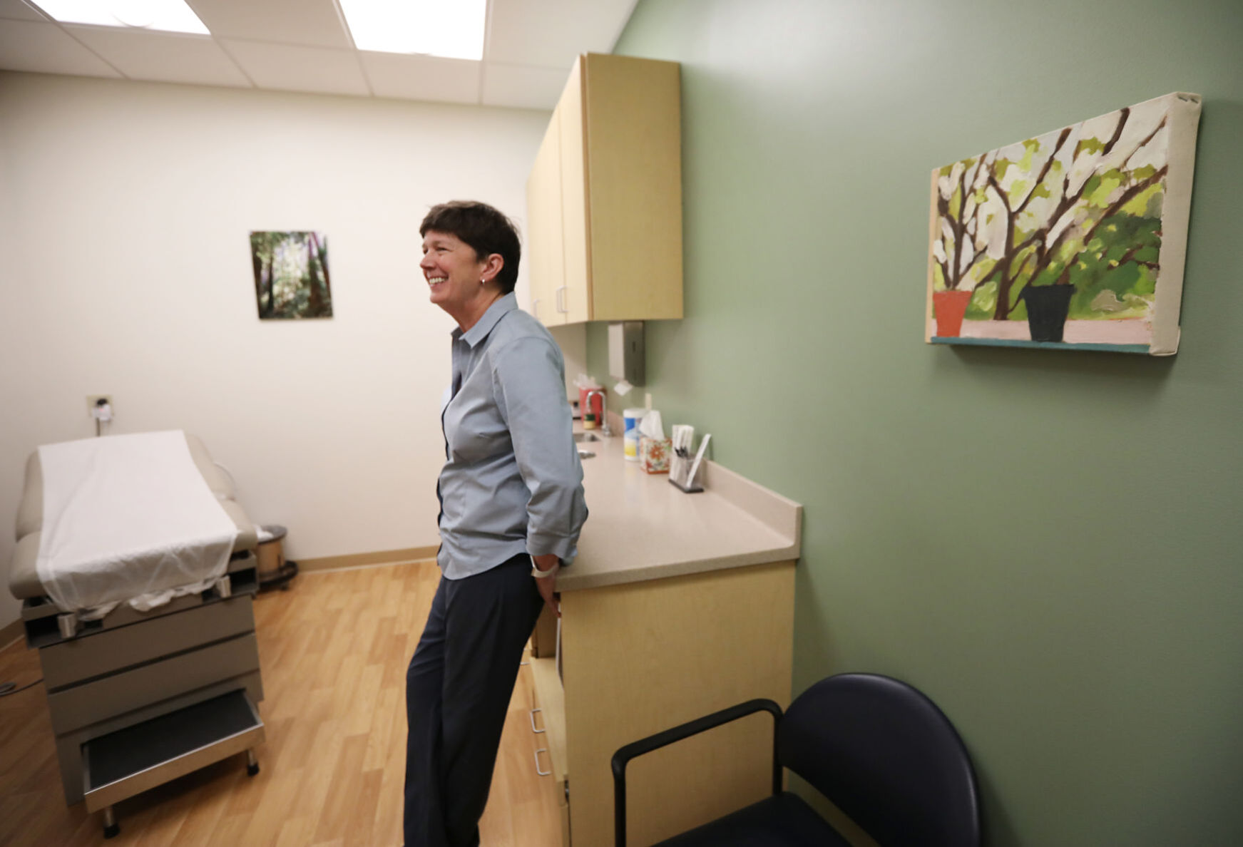 Dr. Oriel in exam room